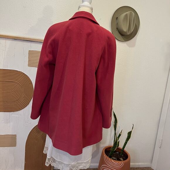 Pendleton Pink 100% Lambswool Long Button Front Peacoat Winter Coat - Picture 5 of 15